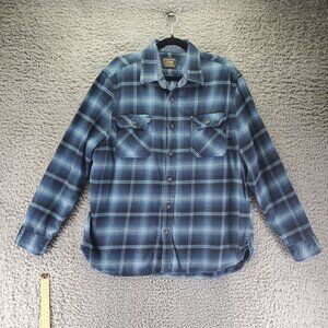 Jachs Shirt Mens XXL Blue Heritage Flannel Button-Up Plaid Long Sleeve Casual